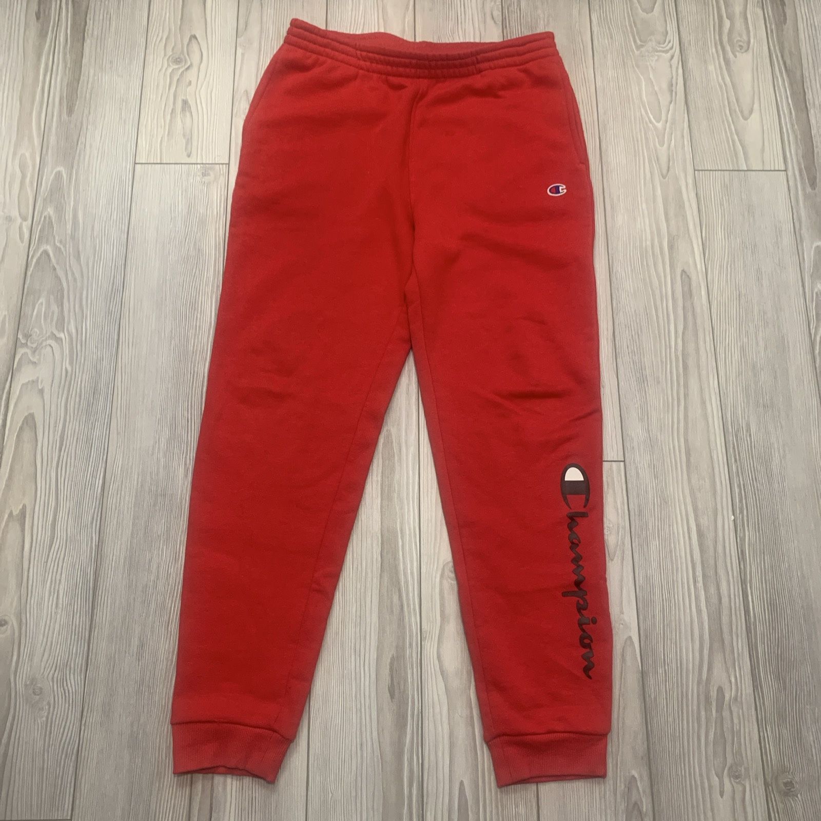 Champion Red Sweatpants Taper Active Jogger Workout Pants (Size: Youth XL)