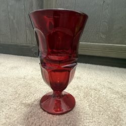 Vintage Red Glass Goblet