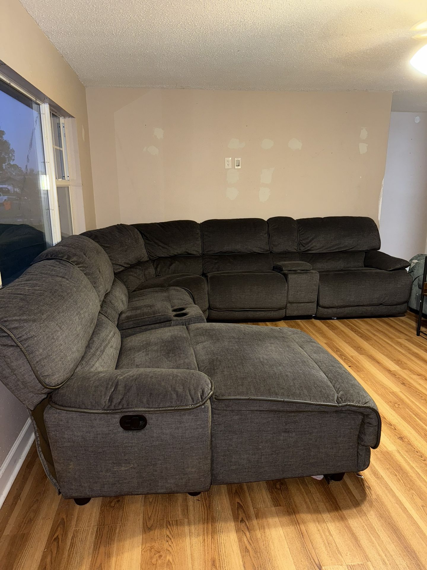 Grey Sectional Couch With Reclining Function