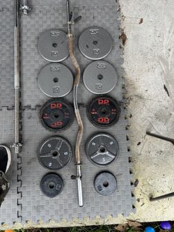 Curl Barbell With Weights 