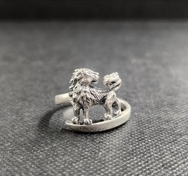 Majestic Lion Emblem Ring in Fine 925 Sterling Silver