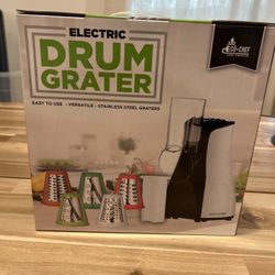 Eco+Chef Electric Drum Grater with 5 Stainless Steel Blades