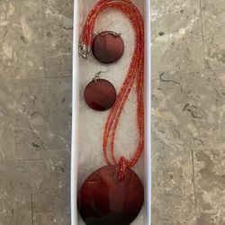 Red Necklace/ Earring Set.  REDUCED To $10