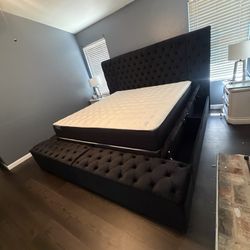 New In Box King Bed Frame With Mattress (Read Description Below)