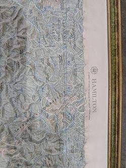 Vintage Hamilton Montana Idaho Topographical Map Army Corps of Engineers Framed