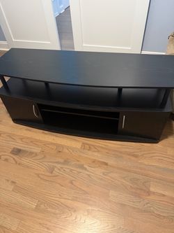 Black Wood TV Stand with Storage