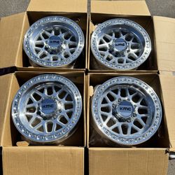 Brand New 18x9 KMC GRS “549” Machined 18” Off-Road Wheels for 8 Lug Ford 8x170 GM 8x180 8x165 Trucks