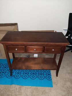 Brown wood desk