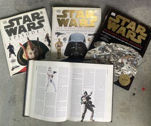 Hard Cover Star Wars Encyclopedia and 3 Visual Dictionaries