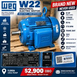 WEG W22 25HP Industrial Electric Motor