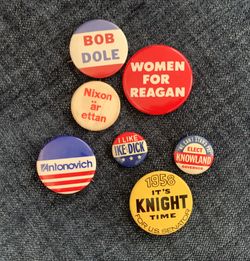 Vintage- 7 California Campaign Buttons