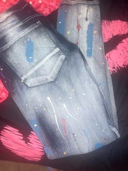 Paint Splatter Denim Jeans