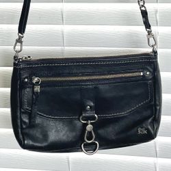 **VINTAGE** The SAK Leather Handbag/Purse - Crossbody - Black - clasp and zipper