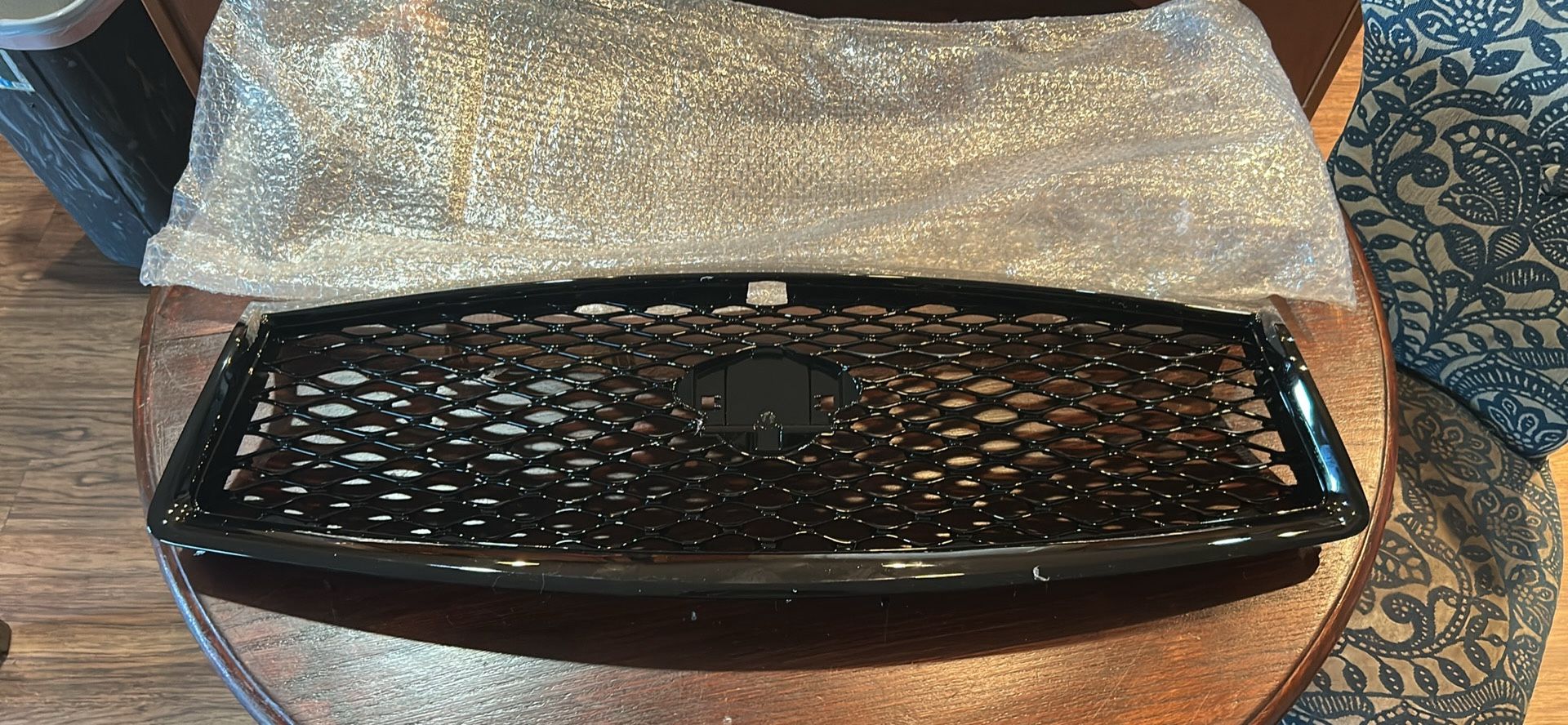 KUAFU Front Bumper Grill Compatible With 2014-2017 Infiniti Q50 All Models Center Grille Hood Mesh Conversion Kit ABS Plastic Black