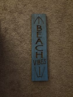 Beach vibe wood wall sign