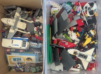 2 Big Boxes of Loose Legos With Some Semi-Constructed Sets