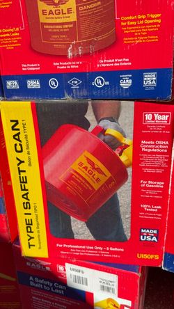 5 Gal. Capacity Red Galvanized Steel Type | Gasoline Safety Can with Funnel $50 EACH