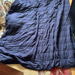 YnM Blue 15 Pound Weighted Blanket