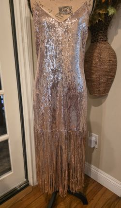 Sequin Dress, Rosegold, Size L