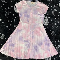 Girls Size 8 Pink And Purple Tie Dye Dress