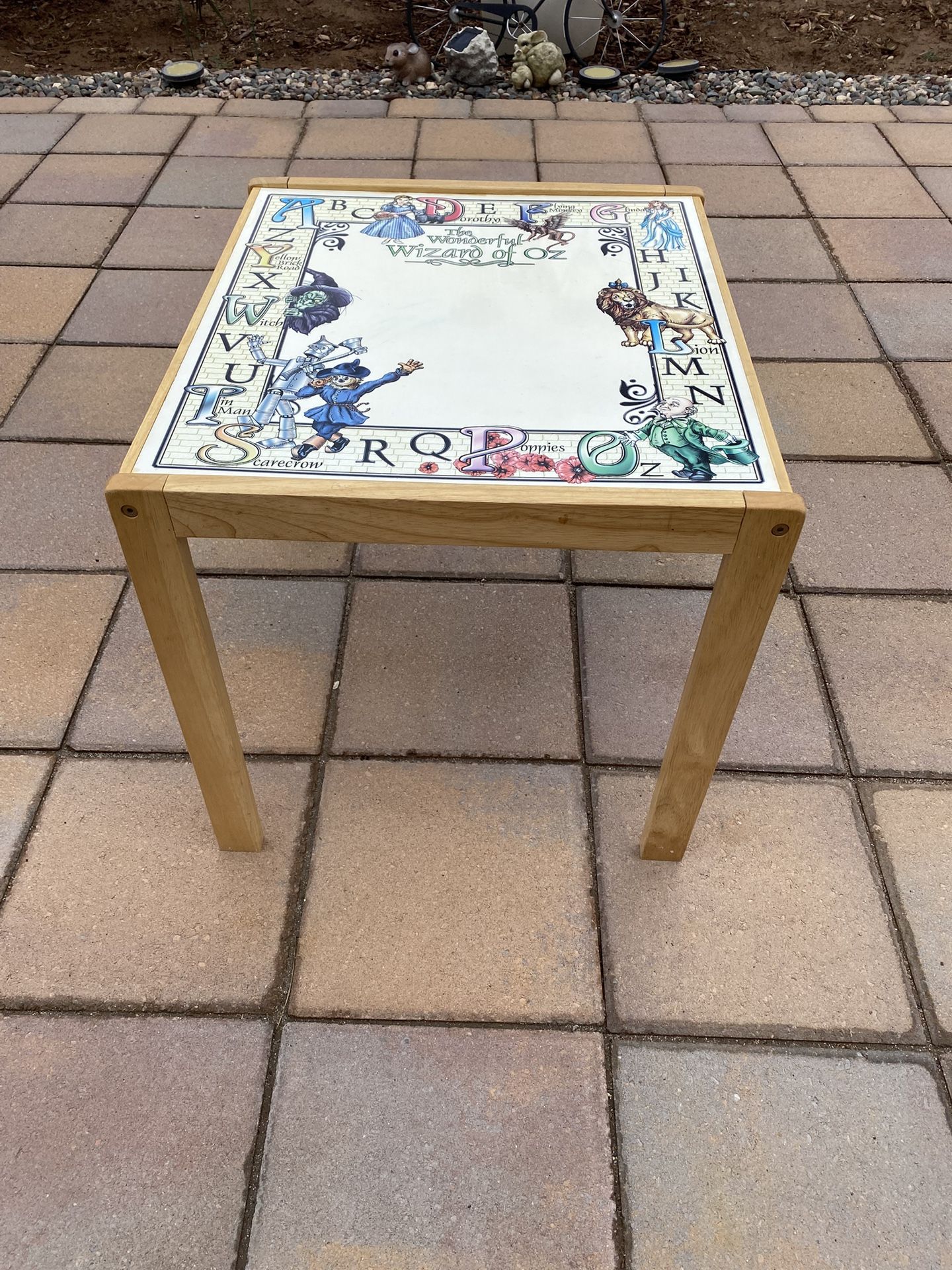 Kids Childrens Wood Table The Wonderful Wizard of Oz Dry Erase  Laminate Top 