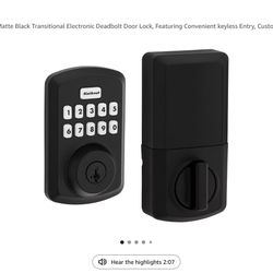 Kwikset Powerbolt 250 10-Button Keypad Matte Black Transitional Electronic Deadbolt Door Lock, Featuring Convenient keyless Entry, Customizable User C