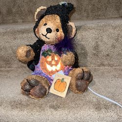 Harvest Hone Collection Teddy Bear Witch Night Light Resin Halloween decor