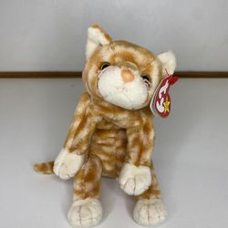 Ty Beanie Baby - AMBER the Tabby Cat (8 Inch) Plush Stuffed Animal Toy