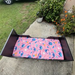 Used- In good condition- Delta Children MySize Wood Toddler Bed - With mattress and cover sheet at no extra cost - Includes 