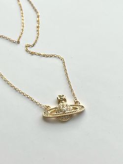 Elegant 14K Gold Filled Necklace With Gold-tone Crystal Orb Pendent Jewelry