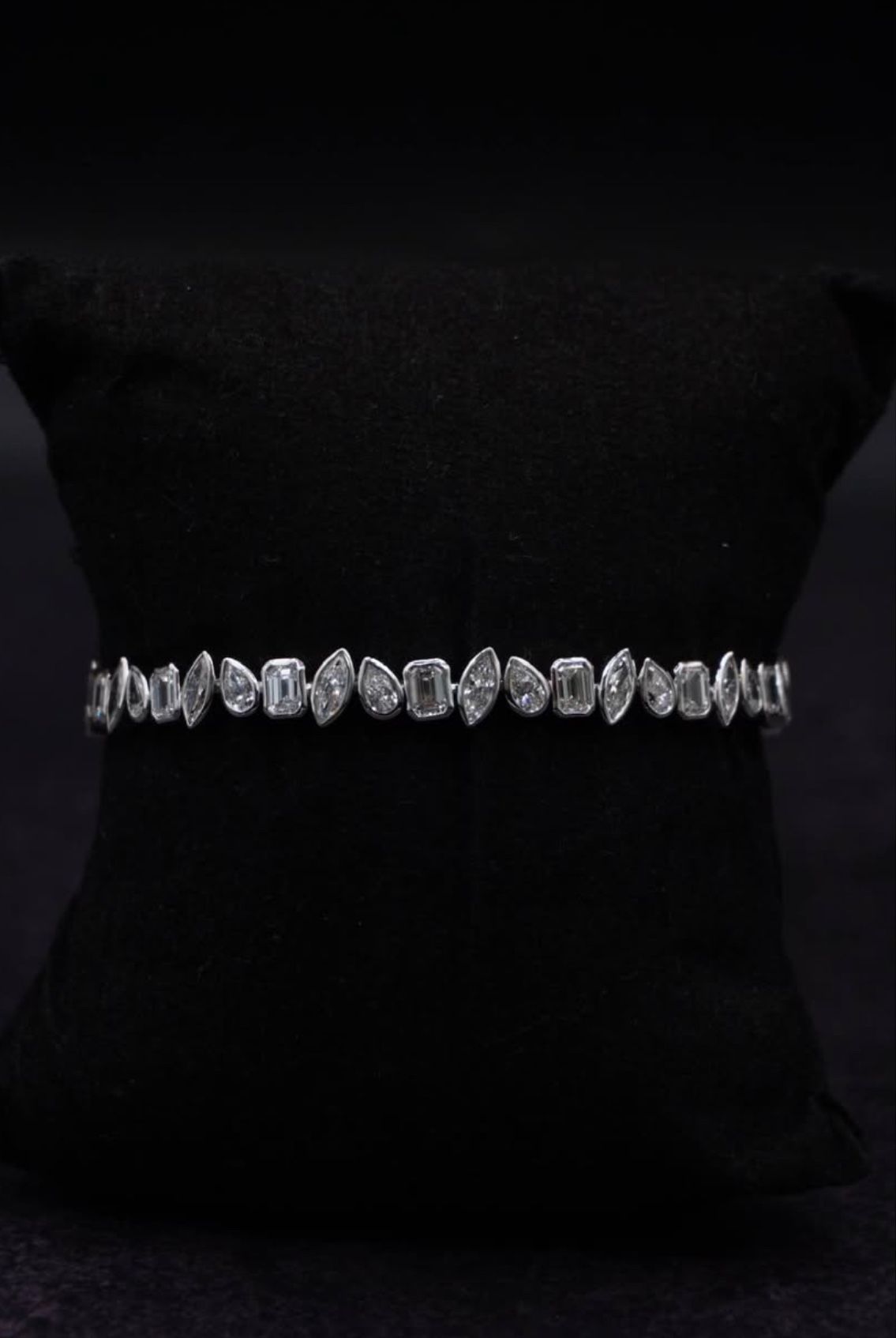 Multishape Tennis Bracelet – 14K White Gold 12.10 CTW 7 Inch (LAB)