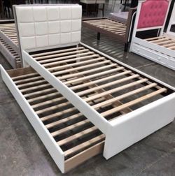 Twintwinn White double Trundl3 W Orthopedic matres!!!!