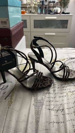 Worthington Strappy Leopard Print Heeled Sandals