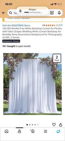 6 packs of White Wrinkle-Free Backdrop Curtains 2 Pack
