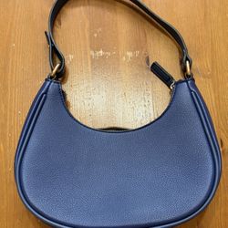 Blue Leather Shoulder Bag