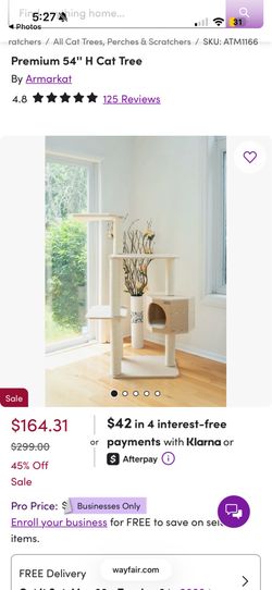 New 54” tall cat tree w cat cave, in box never opened