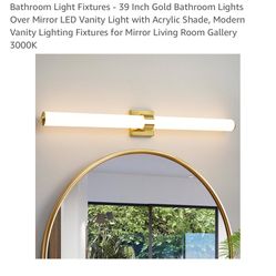 AIJIASI 39” Gold Bathroom Light Fixture 