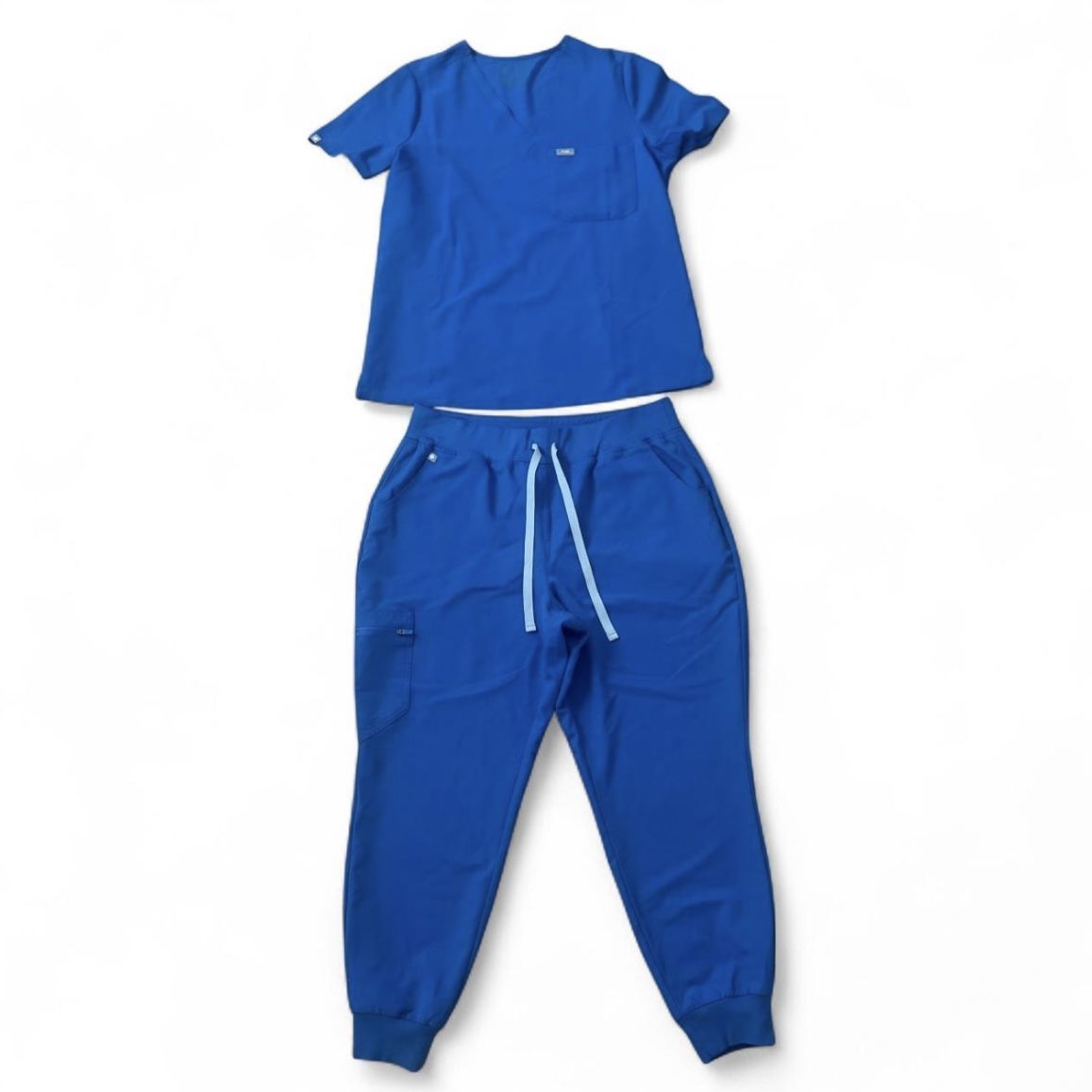 Figs royal blue Women’s Zamora Joggers & Catarina Top scrub Set