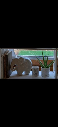 White Ceramic Elephant Home Decor