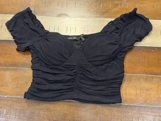Mind Code Ruched Off the Shoulder Crop Top