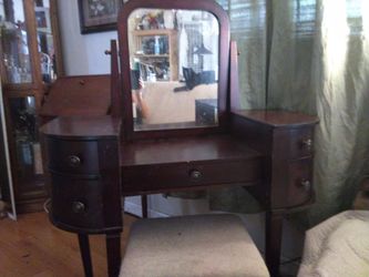 5 drawer vanity with stool vintage