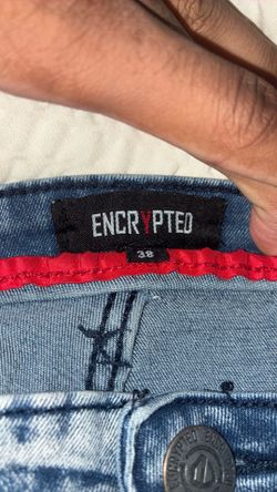"ENCRYPTED" Light Blue Denim Jeans
