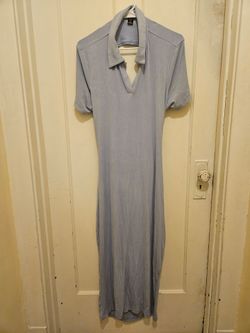 SHEIN Curve Blue Ribbed Maxi Dress