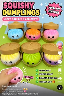 🥟 Squishy Dumpling Stress Toy – Super Soft & Addictive!