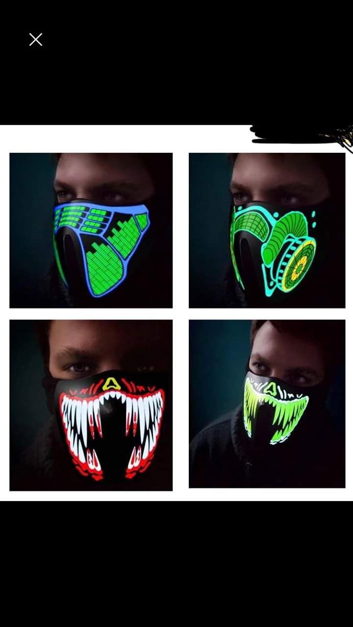 Led music and voice activated masks