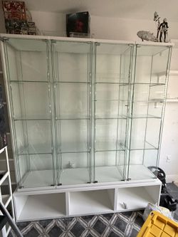 4 IKEA DETOLF Glass Display Cabinets – Discontinued