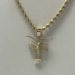 14k Gold Lobster Pendant 