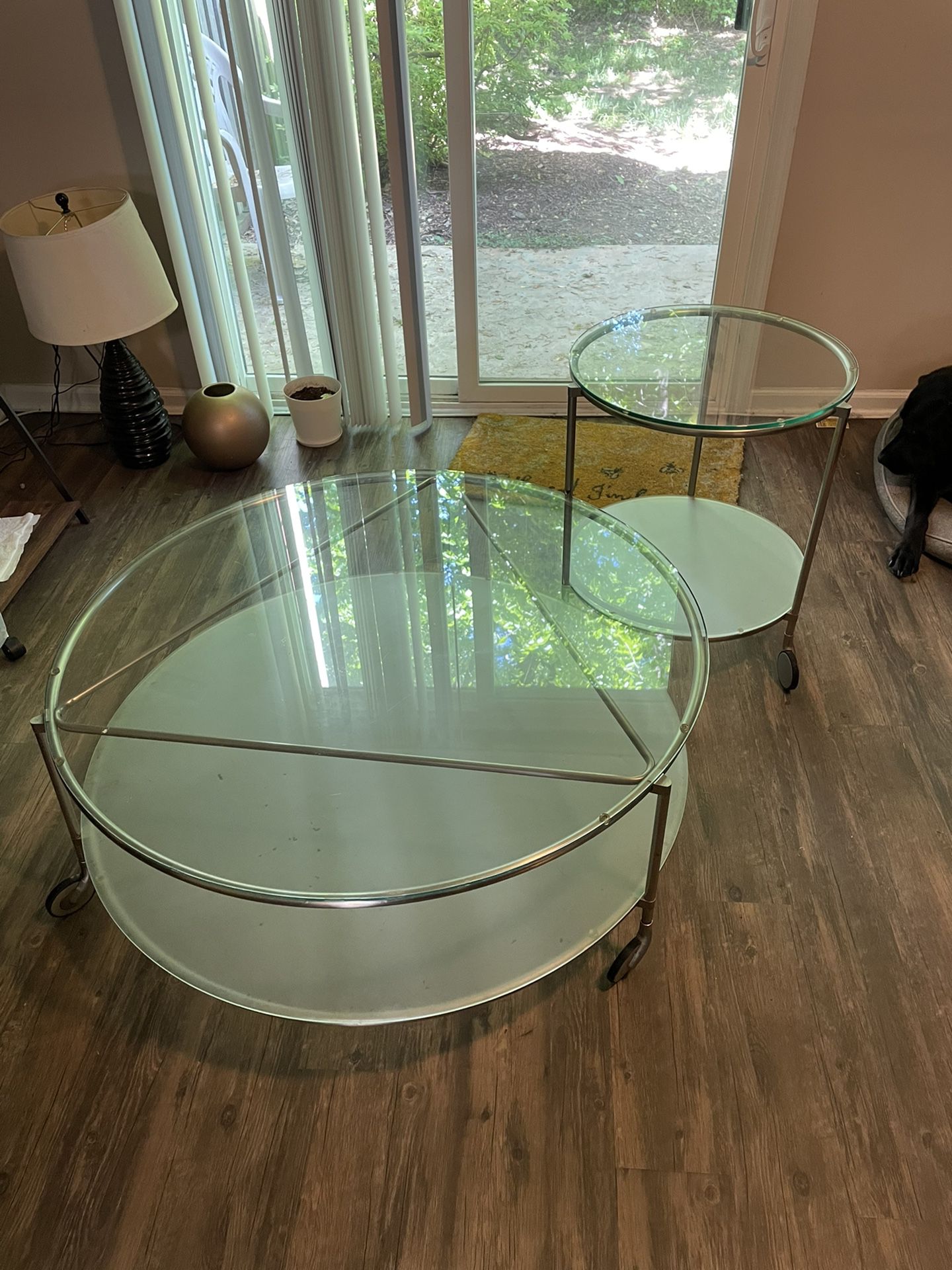 Glass Coffee Table With Matching End Table 