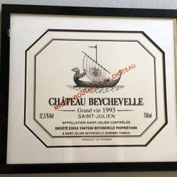 Picture Frame Of 1993 Saint Julien Grand Cru Graded Chateau Beychevelle Tag