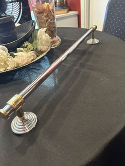 Chrome With Gold Accents Towel Bar